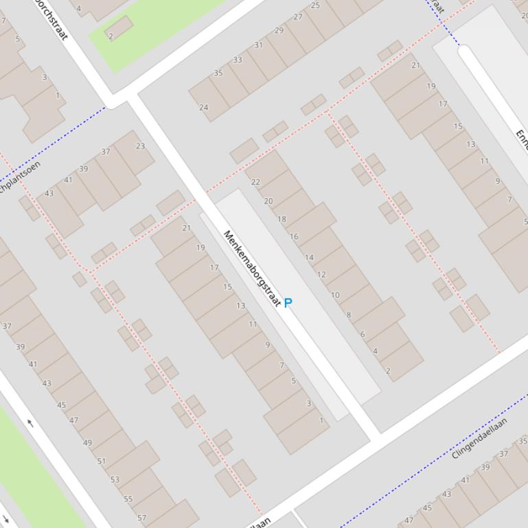 Kaart van de Menkemaborgstraat.