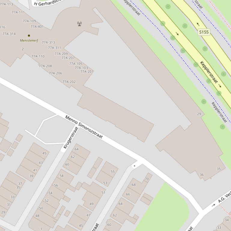 Kaart van de Menno Simonszstraat.