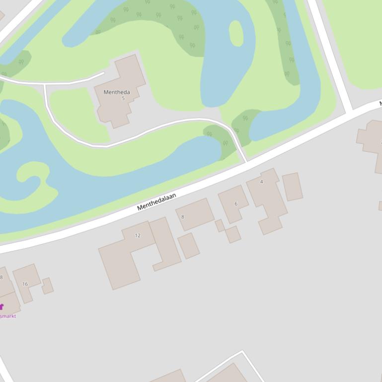 Kaart van de Menthedalaan.