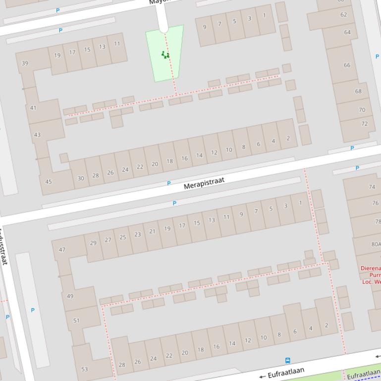 Kaart van de Merapistraat.