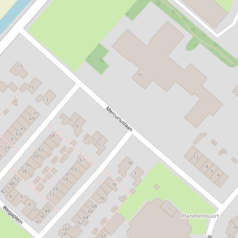 Kaart van de Mercuriuslaan.
