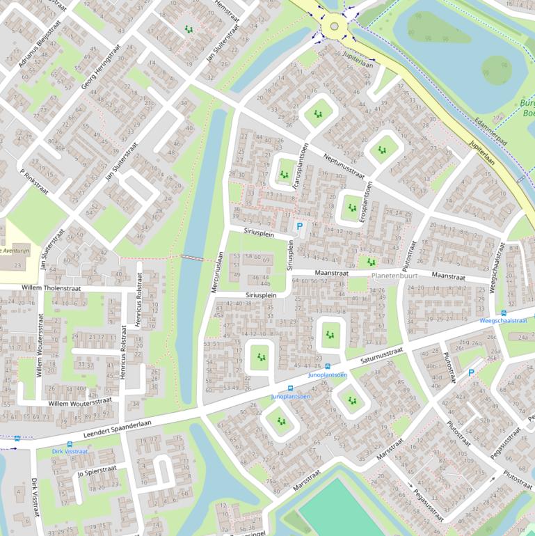 Kaart van de Mercuriuslaan.
