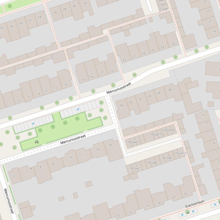 Kaart van de Mercuriusstraat.