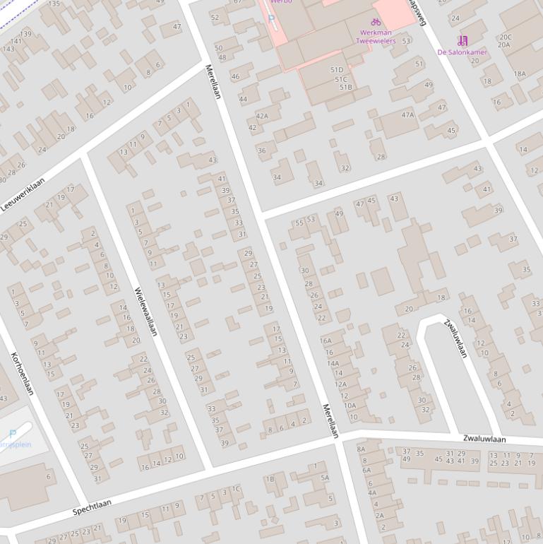 Kaart van de Merellaan.