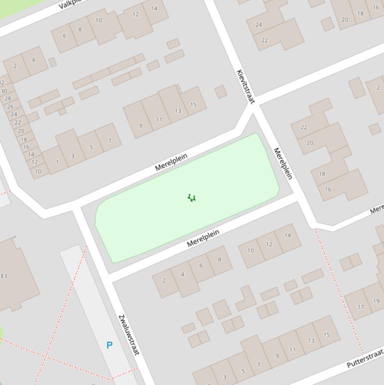 Kaart van het Merelplein.