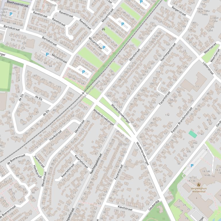 Kaart van de Merelstraat.