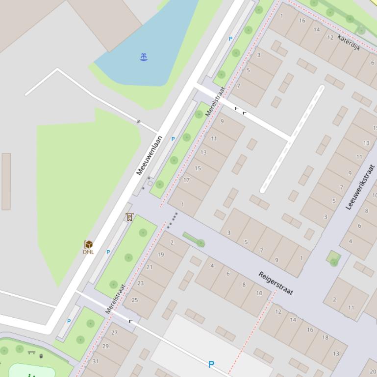 Kaart van de Merelstraat.