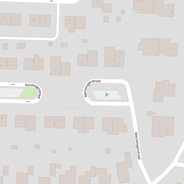 Kaart van de Merovingenstraat.