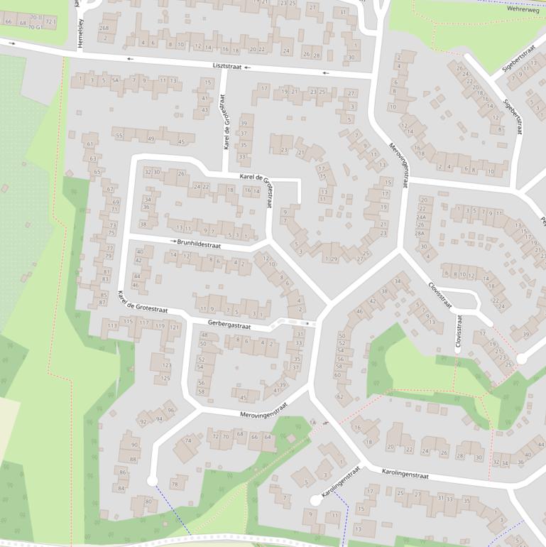 Kaart van de Merovingenstraat.