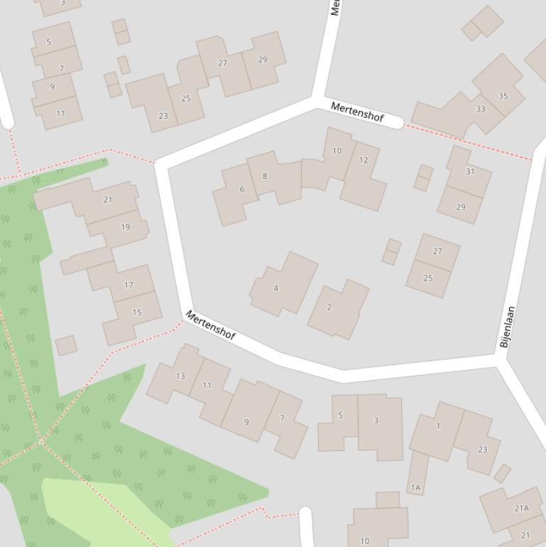 Kaart van de Mertenshof.