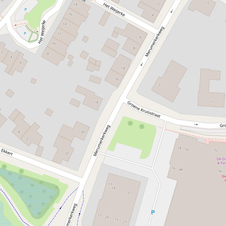 Kaart van de Merumerkerkweg.