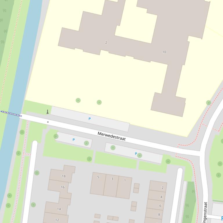 Kaart van de Merwedestraat.