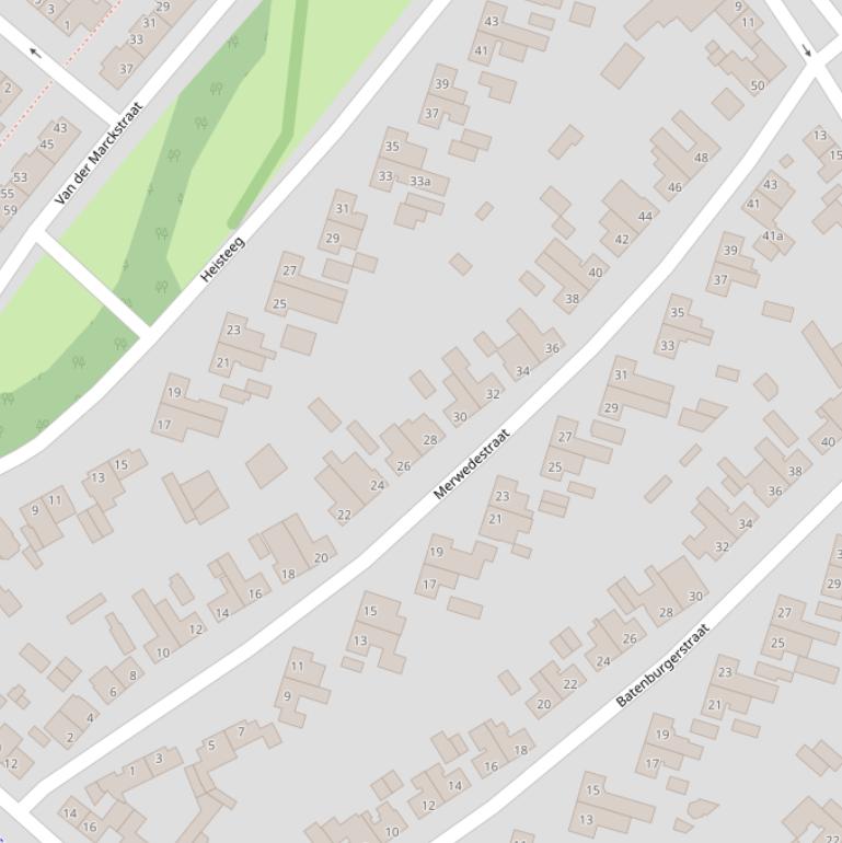 Kaart van de Merwedestraat.