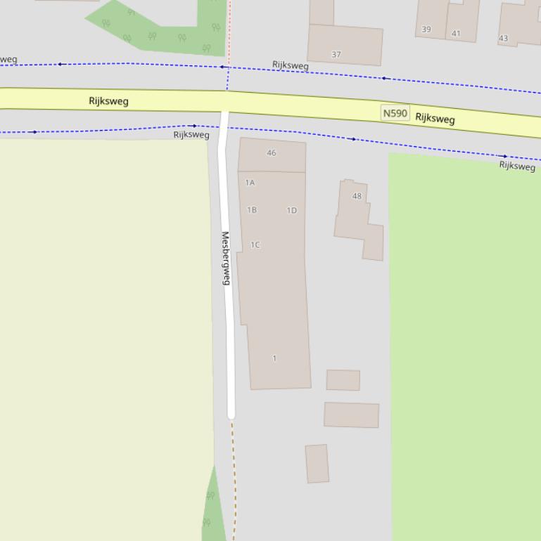 Kaart van de Mesbergweg.