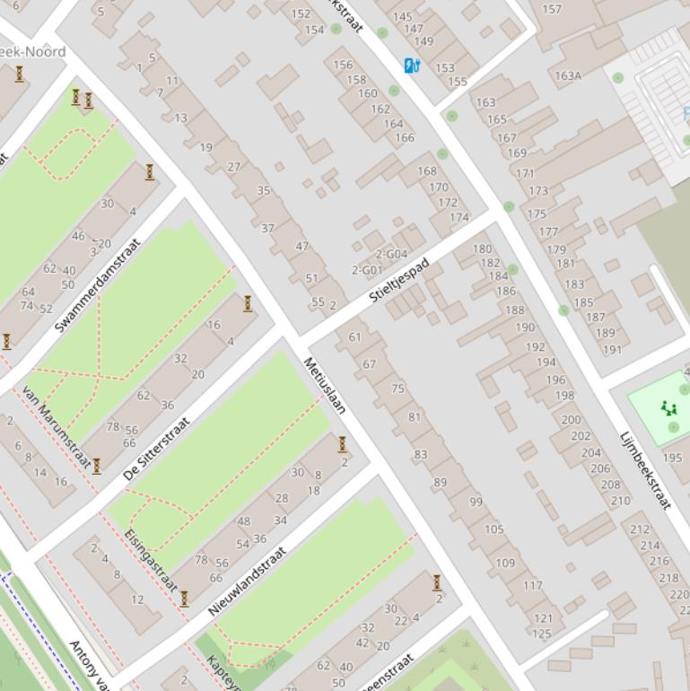 Kaart van de Metiuslaan.