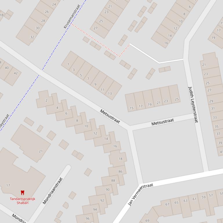 Kaart van de Metsustraat.