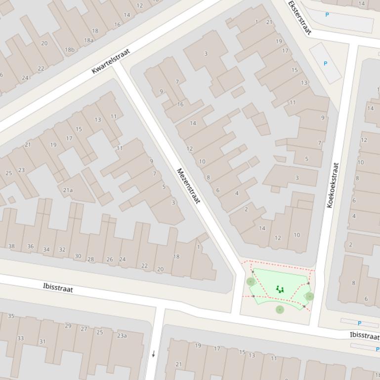 Kaart van de Mezenstraat.