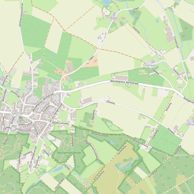 Kaart van de Mgr Aertsstraat.