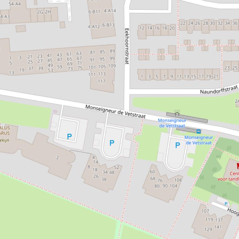 Kaart van  Mgr. de Vetstraat.