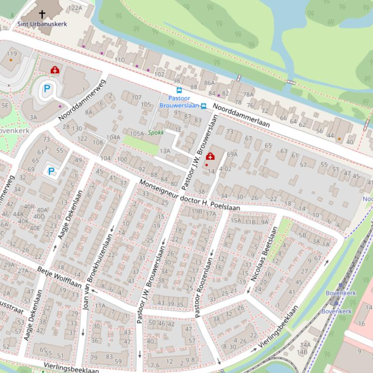 Kaart van de Mgr.dr. H. Poelslaan.