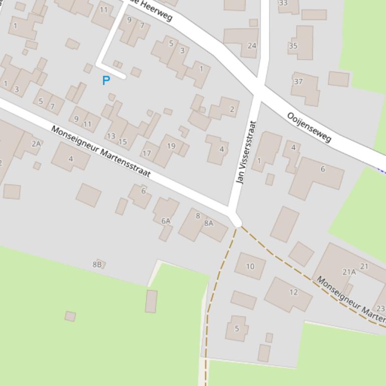 Kaart van de Mgr Martensstraat.