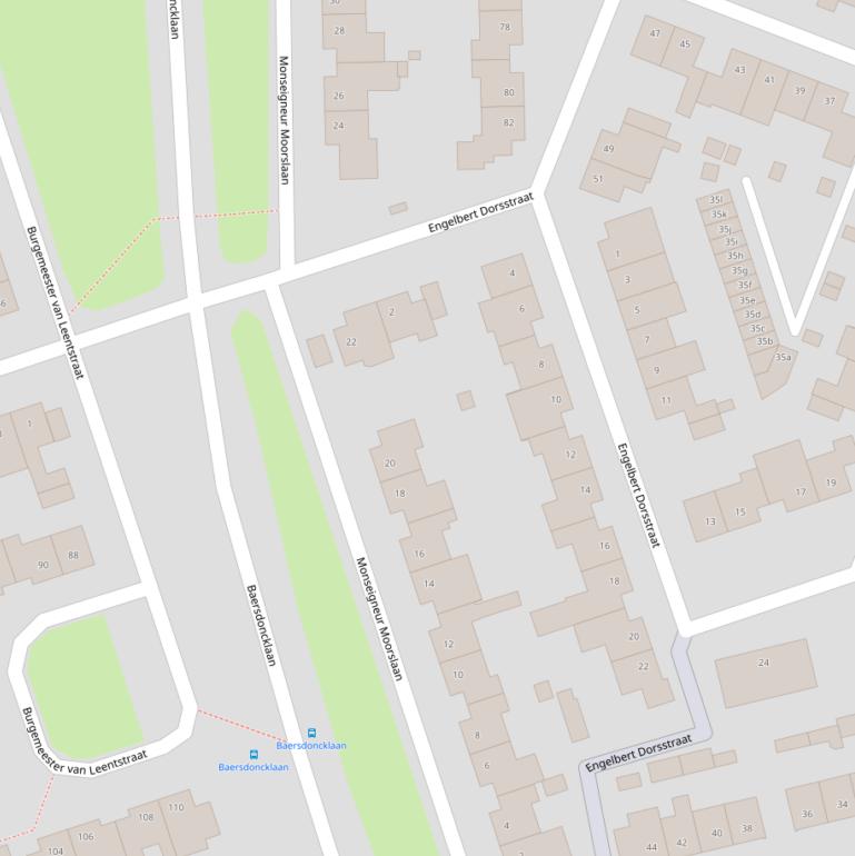 Kaart van de Mgr Moorslaan.