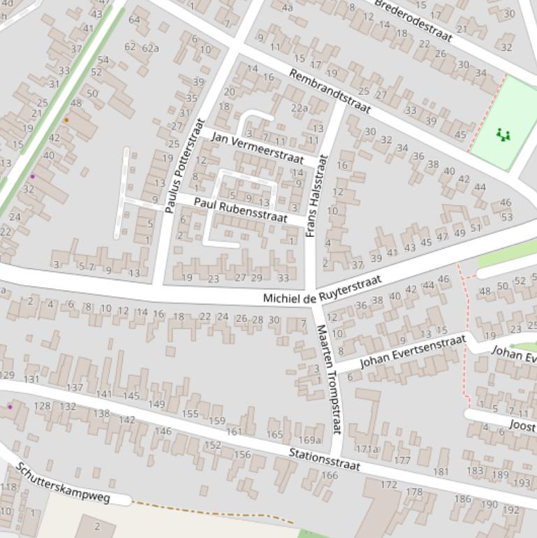 Kaart van  Michiel de Ruyterstraat.