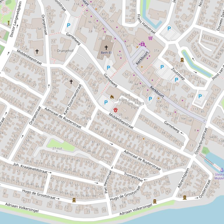 Kaart van de Middeldiepstraat.