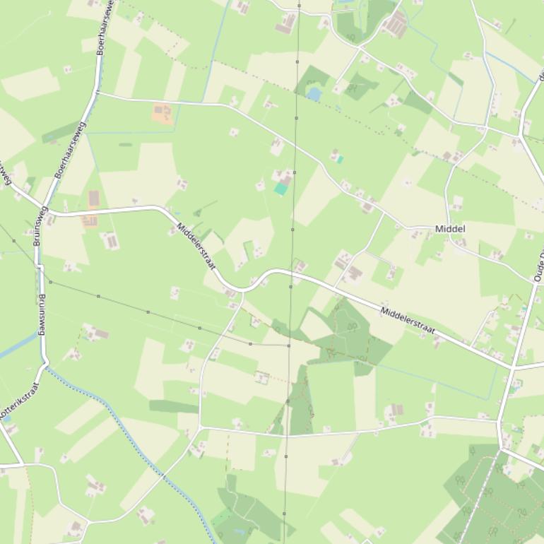 Kaart van de Middelerstraat.
