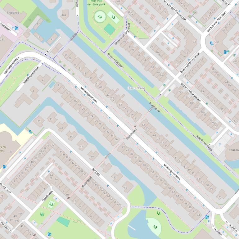 Kaart van de Middelgeestlaan.