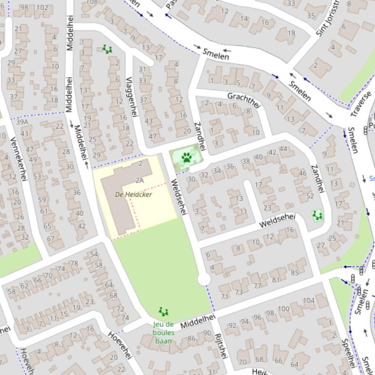 Kaart van  Middelhei.