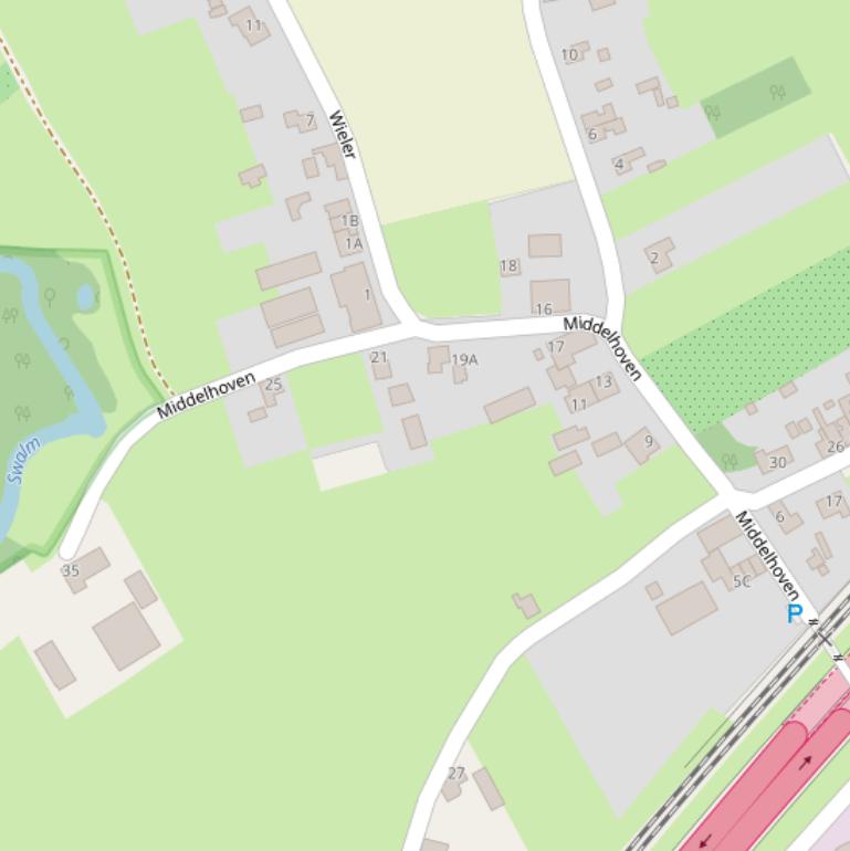 Kaart van  Middelhoven.