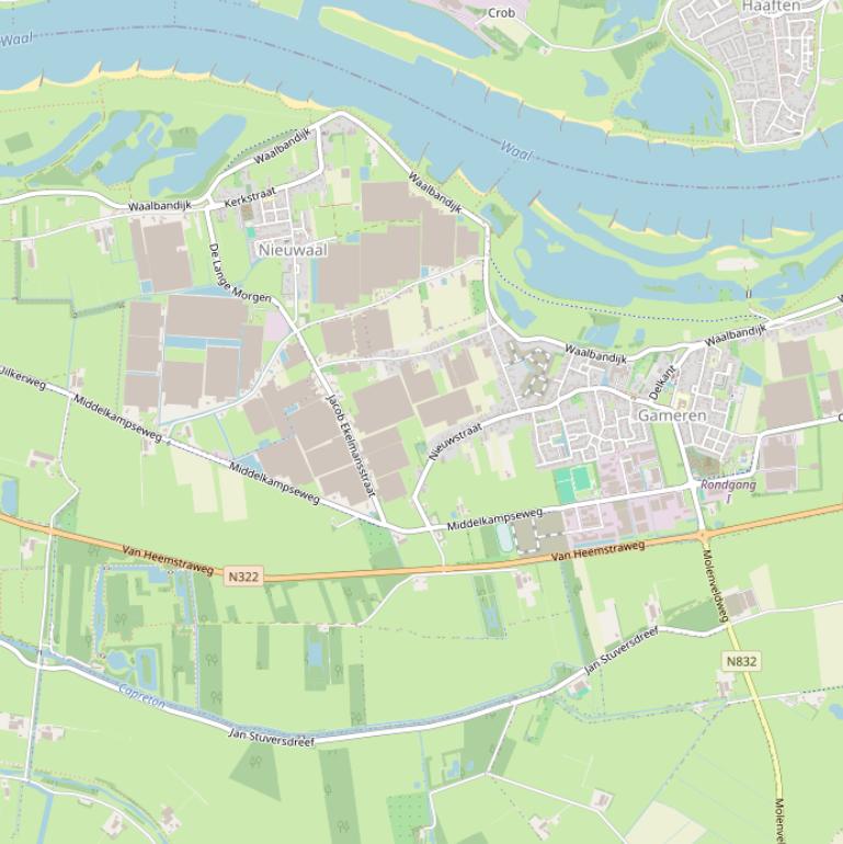 Kaart van de Middelkampseweg.