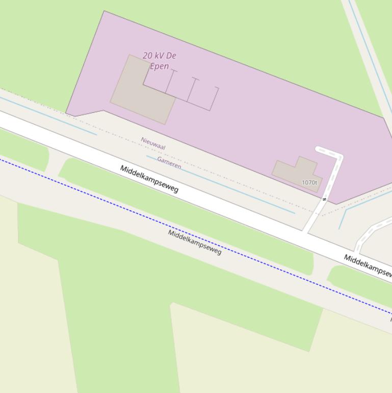 Kaart van de Middelkampseweg.