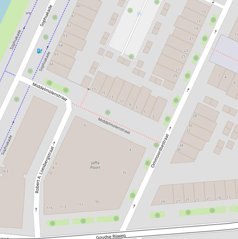 Kaart van de Middelmolenstraat.