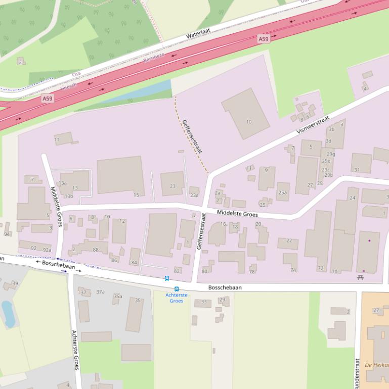 Kaart van  Middelste Groes.