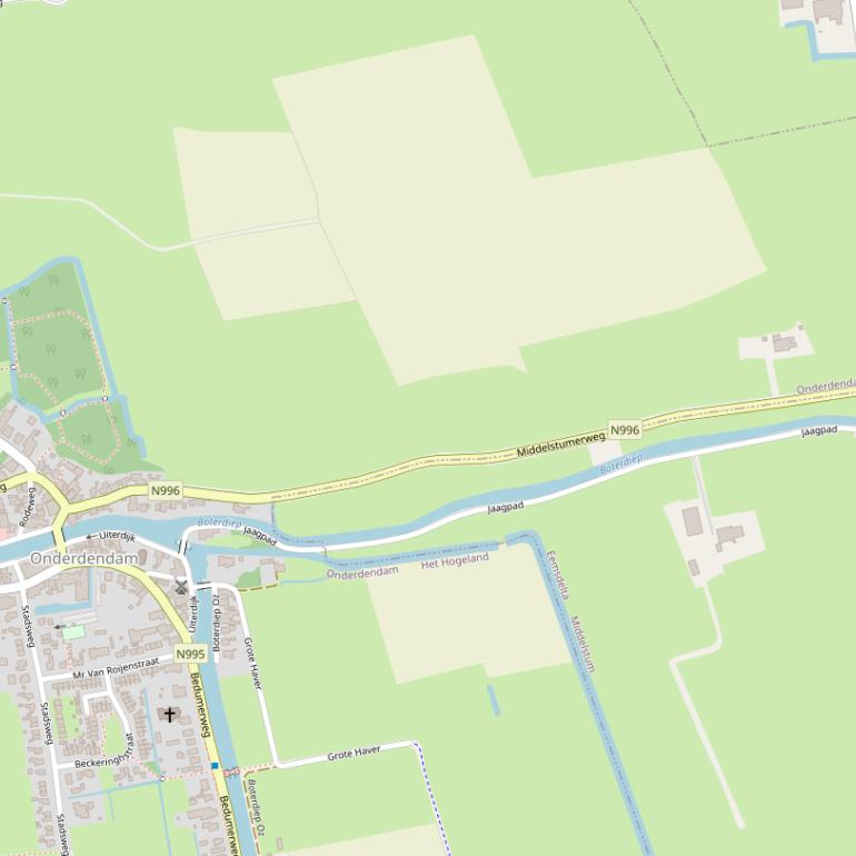 Kaart van de Middelstumerweg.