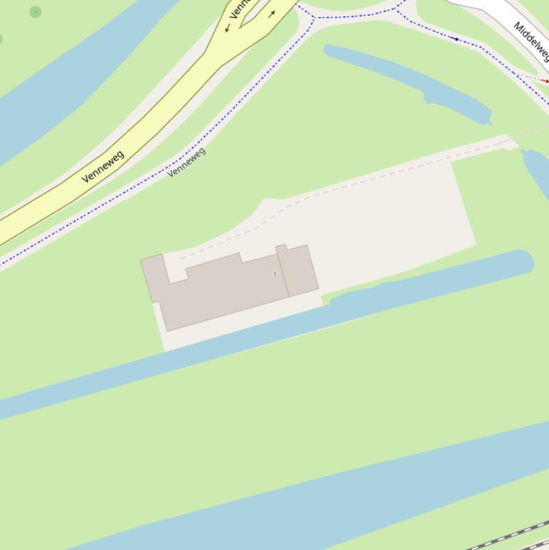 Kaart van de Middelweg.