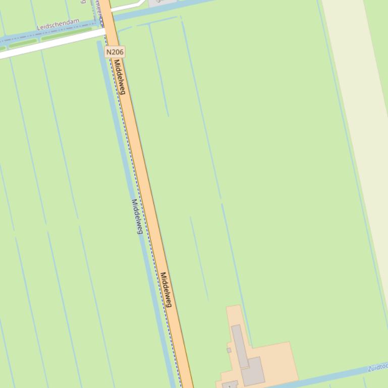 Kaart van de Middelweg.