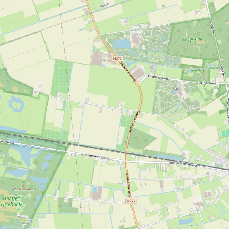 Kaart van  Midden Peelweg.