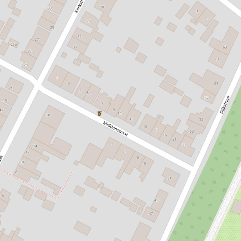 Kaart van de Middenstraat.