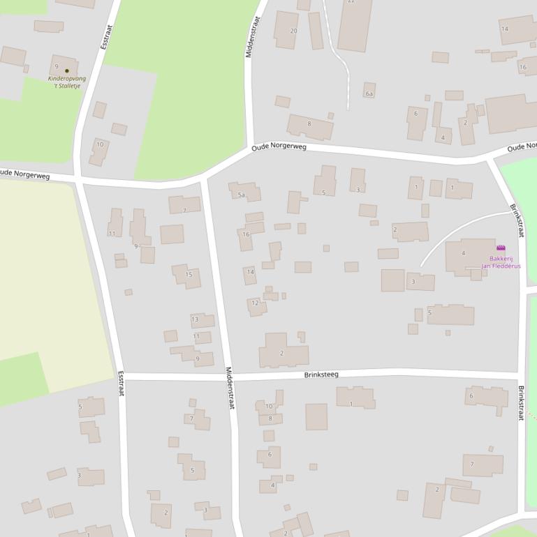 Kaart van de Middenstraat.