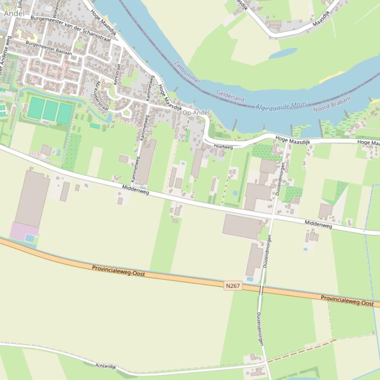 Kaart van de Middenweg.