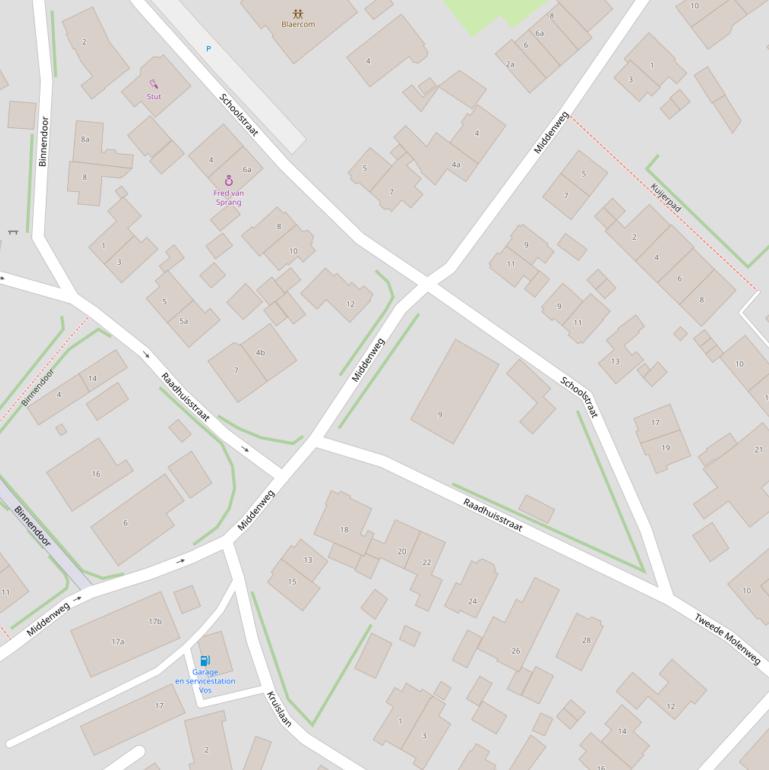 Kaart van de Middenweg.