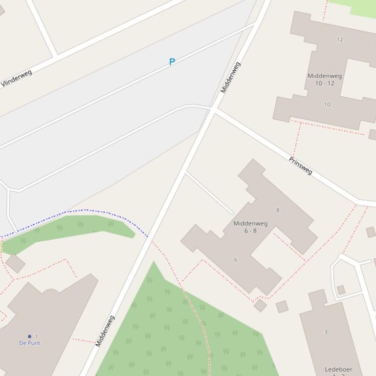 Kaart van de Middenweg.