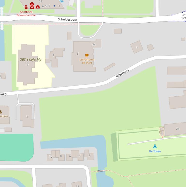 Kaart van de Miereweg.