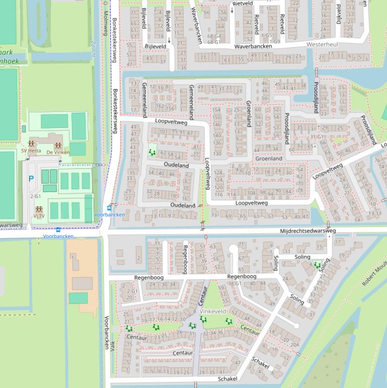 Kaart van de Mijdrechtsedwarsweg.