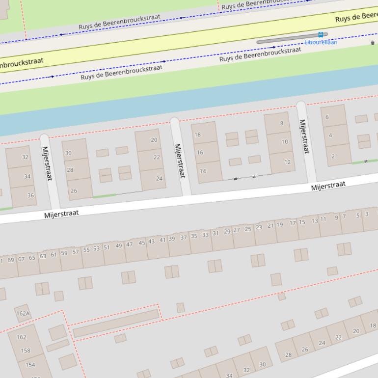 Kaart van de Mijerstraat.