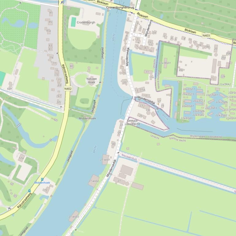 Kaart van de Mijndensedijk.
