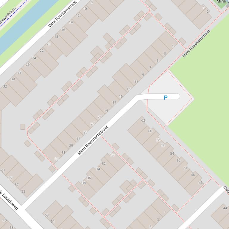 Kaart van de Mimi Boesnachstraat.